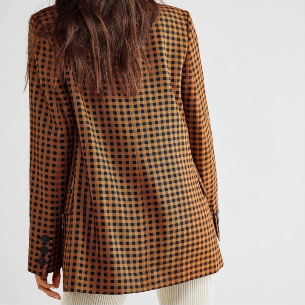NWOT Free People Ashby Gingham Checkered Blazer - Picture 3 of 13